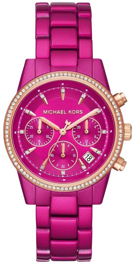 michael kors mini crystal ritz watch pink nordstrom|pink Michael Kors watches.